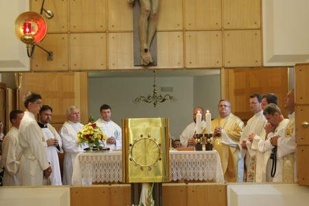 somaševanje duhovnikov ob škofu Štumpfu na praznik Karmelske matere Božje